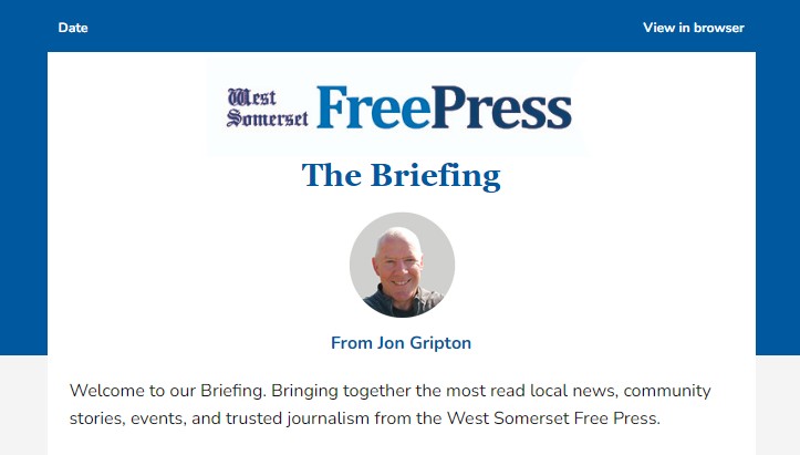 West Somerset Free Press newsletter sample