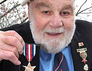 Peter gets his medal - after 70 years