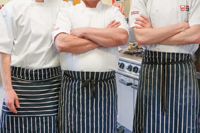 Chef Werner Hartholt and young chefs