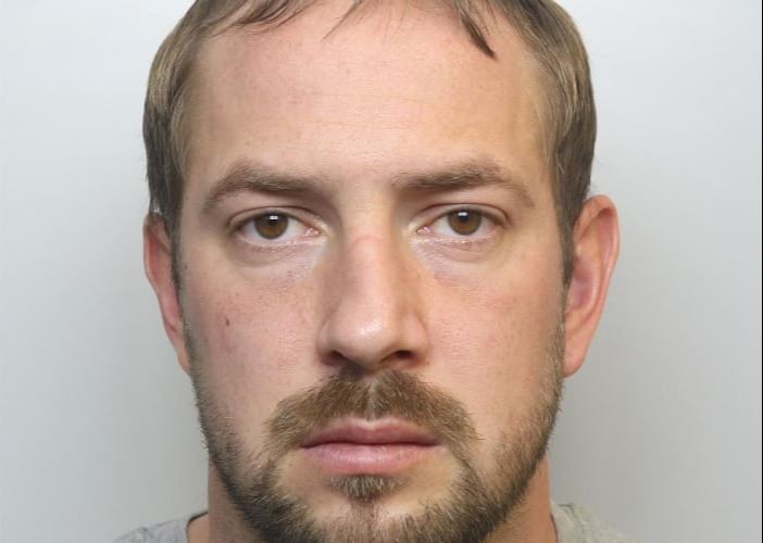 Collin Reeves in his police mugshot. See SWNS story SWBRverdict. An ex-soldier is facing life in prison after being found guilty of murdering his neighbours with a ceremonial dagger over a parking row. Former commando Collin Reeves, 34, removed the weapon from a frame and went next door. He then stabbed and killed married couple Jennifer, 33, and Stephen Chapple, 36. CCTV showed him scaling his garden fence and entering his neighbour's home and screaming "die, you f***ers, die". Reeves had accepted manslaughter but denied murder on the grounds of diminished responsibility.  