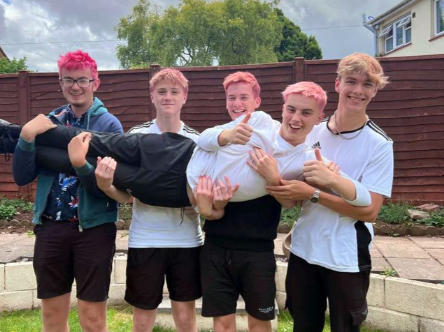 Watchet boy and classmates dye hair pink for cancer charity