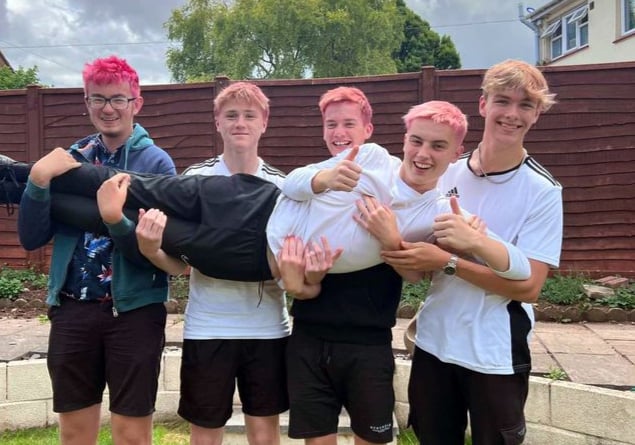 Watchet boy and classmates dye hair pink for cancer charity