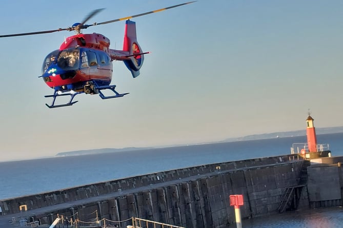 German tourist airlifted from Watchet thanks rescuers