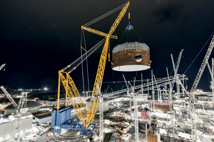 Hinkley Point C reactor one steel liner ring.