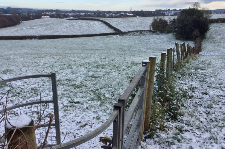 Chris Penney in Westford, Rockwell Green, looking toward Tonedale with the Foxes factory chimney visible.