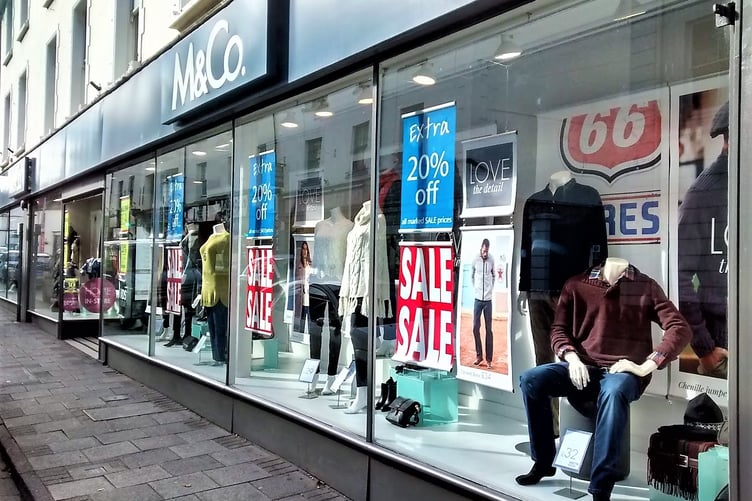 The M&Co store in Park Street, Minehead