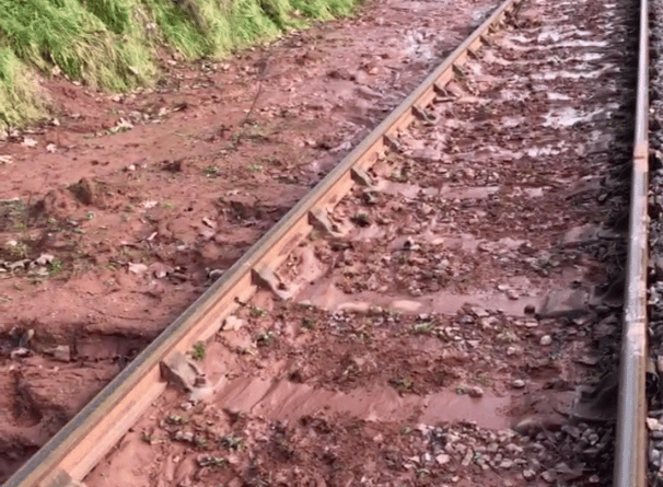 West Somerset Railway mudslide trains heritage line