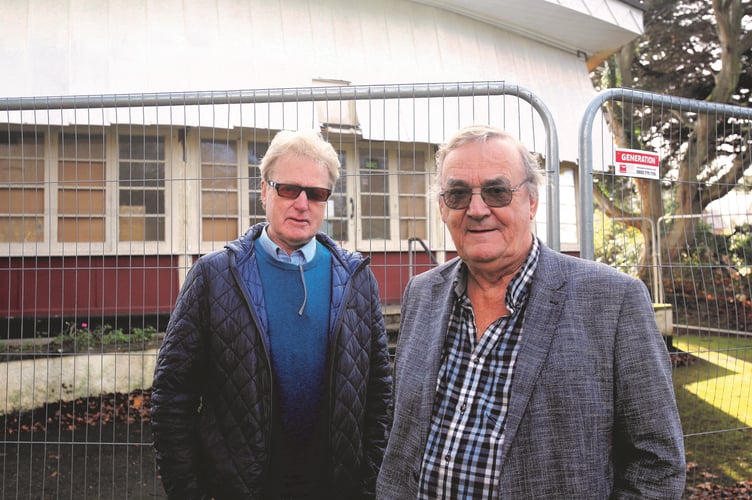 Campaigners Steve Martyn and Steve Taylor outside the café