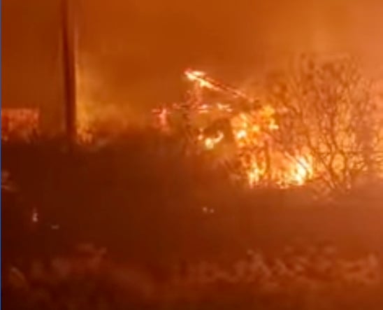 The fire at Hellwell Bay on Wednesday night
