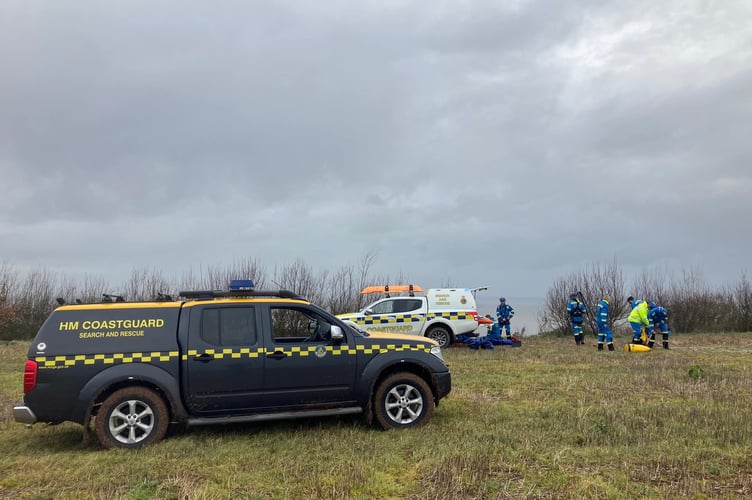 Coastguard Watchet Minehead Blue Anchor cliffs beach cliff rescue
