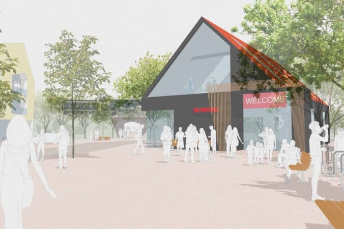 Artist's impression of new development at the former Wansbrough Paper Mill in Watchet