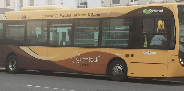 Bus buses Minehead Taunton SBP bus partnership Watchet Williton Dunster No 28