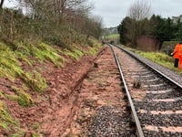 Work starts to repair landslip alongside West Somerset Railway