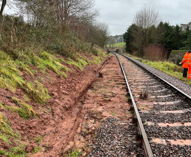Work starts to repair landslip alongside West Somerset Railway