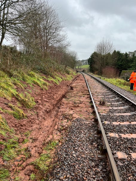 WSR West Somerset Railway trains mudslide landslip Combe Florey