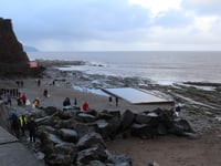 Volunteers brave wind and rain to clean up the coast at Watchet