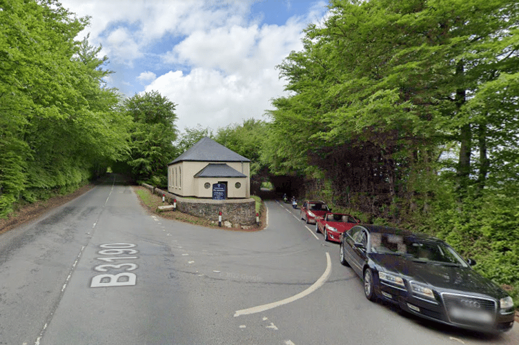 Junction at Brendon Hill Chapel near Watchet