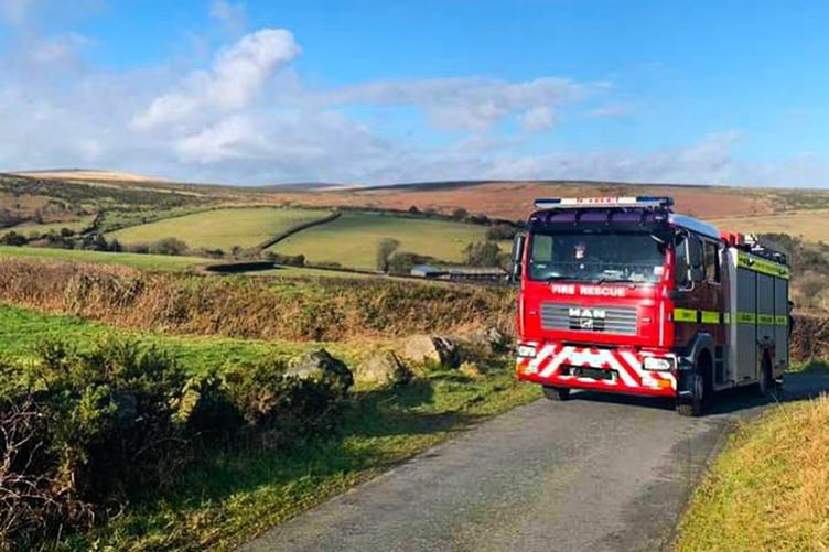 fire Exmoor Dulverton Minehead Porlock firefighters Devon and Somerset Fire and Rescue DSFR