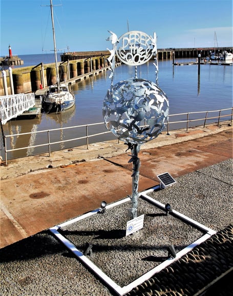 The Derek the Goose statue on the Esplanade at Watchet