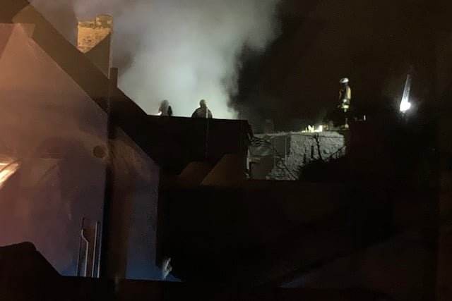 Minehead Quay Street fire firefighters harbour blaze