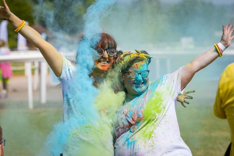 Taking part in the Colour Run event