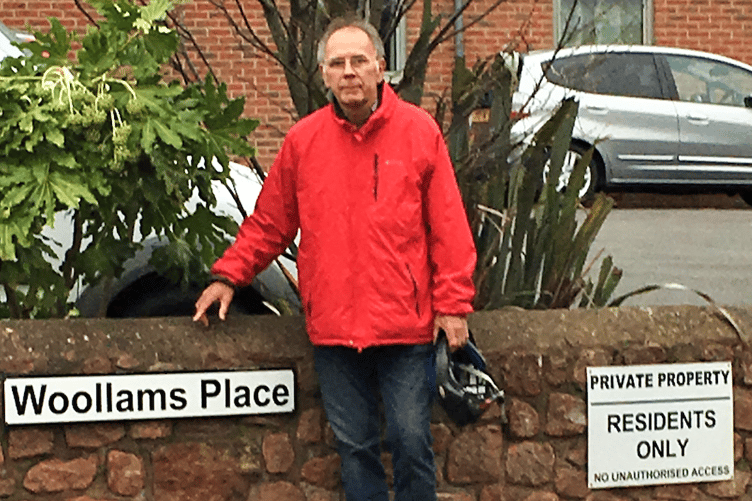 Alan Woollam at the street in Watchet named in his honour