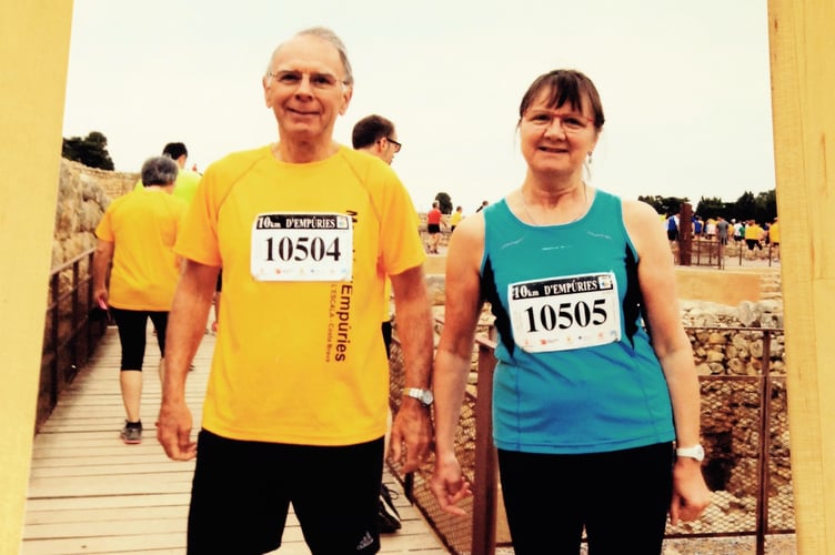 Alan and Melanie Woollam taking part in a 5k run