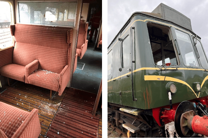 Damage caused by vandals on Sunday at the Minehead railway station