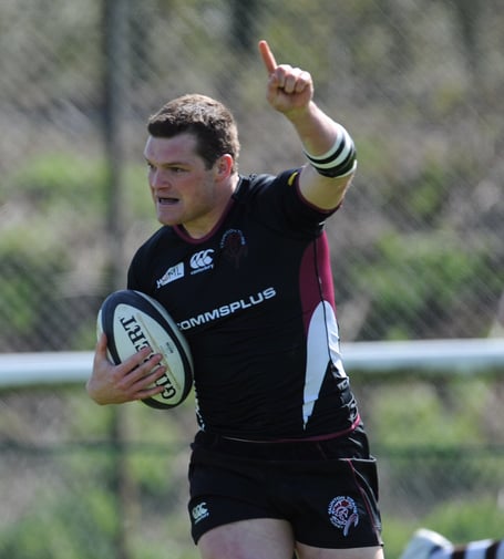 Minehead Barbarians' head coach Jack Claydon, who made a playing comeback against St Bernadettes Old Boys last weekend following a long layoff, and is in the squad for tomorrow's tough home game against Taunton in Counties Two Somerset. PHOTO: Alain Lockyer.