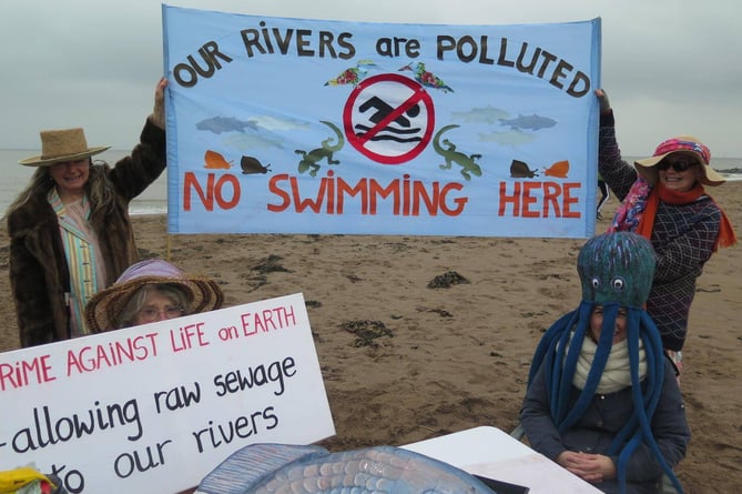 Wiveliscombe Extinction Rebellion have protested sewage overflows into the Bristol Channel