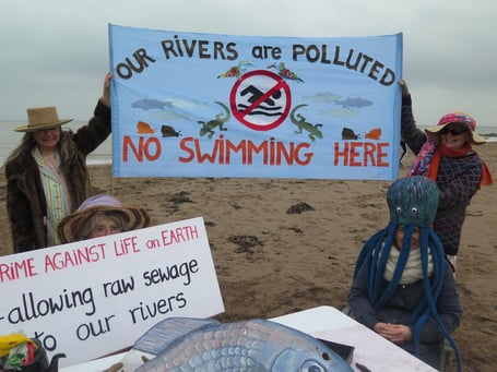 Wiveliscombe Extinction Rebellion have protested sewage overflows into the Bristol Channel