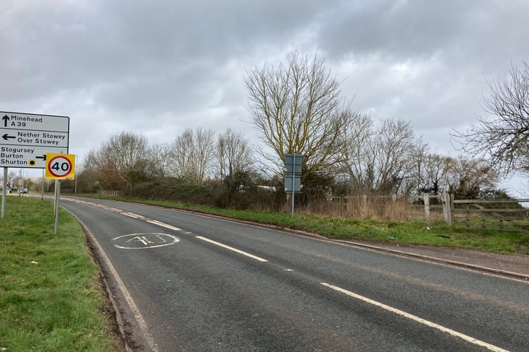 Planned site of 83 homes and retail outlet on the A39 Long Cross in Nether Stowey