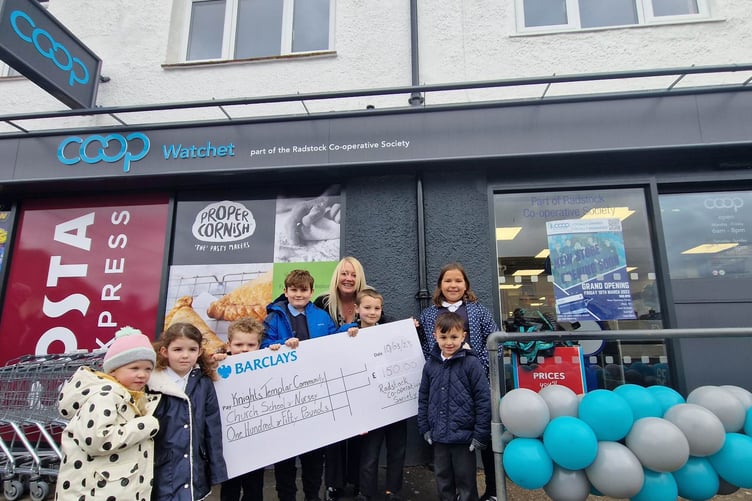 Watchet Knights Templar School Co-op cheque store opening