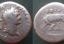 2000 year old Roman coins on display at the Watchet Museum