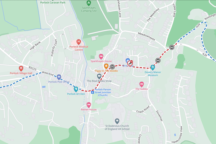 Porlock A39 road closure for resurfacing