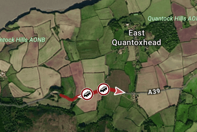 A map of the road closure