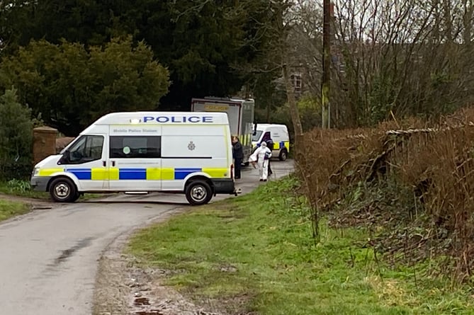 Officers, including a forensics officer were seen at the site of a suspected murder in Broomfield on Wednesday