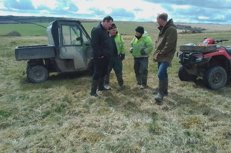 Farming Minister Mark Spencer being shown moorland management in Withypool Exmoor
