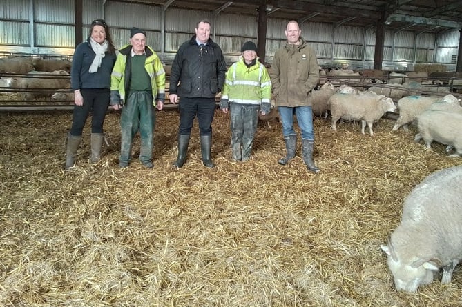 Farming Minister Mark Draper in lambing shed at Hawridge on Exmoor