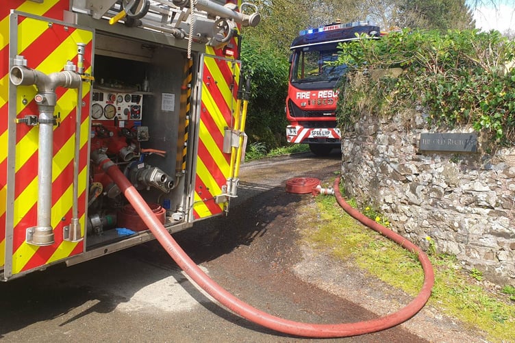 Firefighters battled a blaze in the village of East Antsey