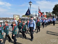 Watchet and Williton Scouts on parade for St George's Day