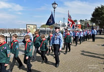 Watchet and Williton Scouts on parade for St George's Day