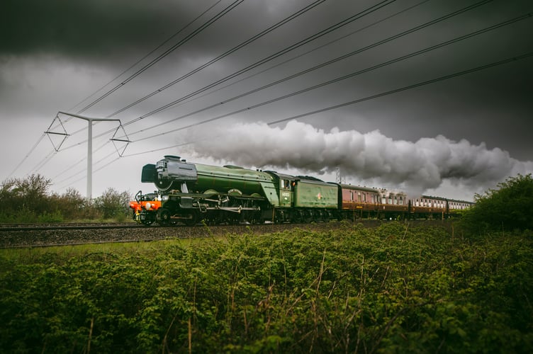 The Flying Scotsman steamed through Wellington on Sunday