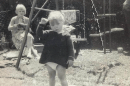 Watchet murder victim Susie Date pictured in the background of this photograph.