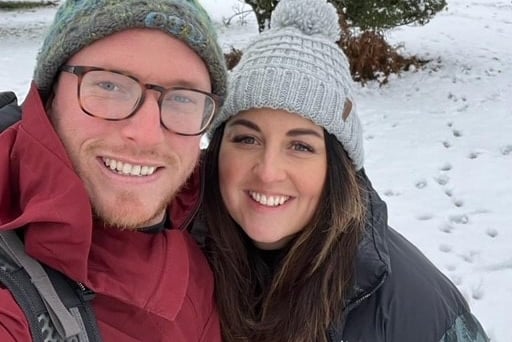 Calum Taylor-Dodd with his wife.