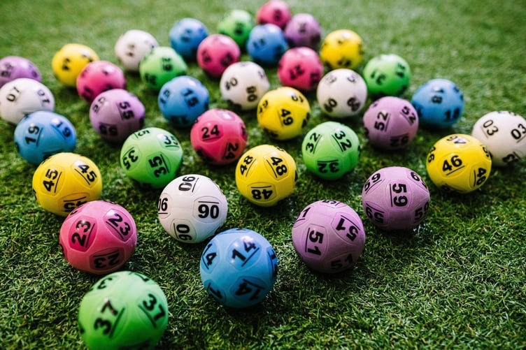 Some of the balls used for National Lottery draws.