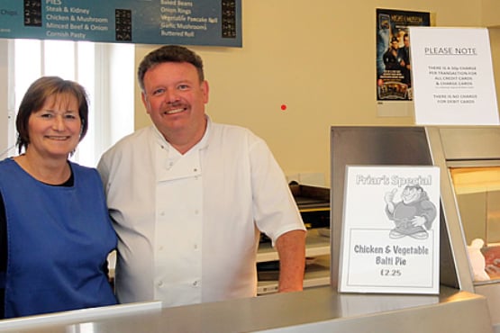 Paul and Jill Foster, who are selling their fish and chip shop in Alcombe.