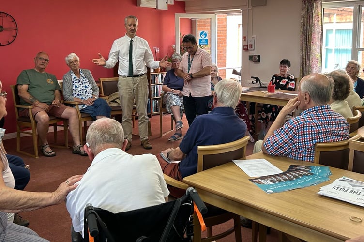 Gideon Amos, Lib Dem parliamentary candidate for the area, brought along Cllr Dean Ruddle to meet residents and discuss their concerns