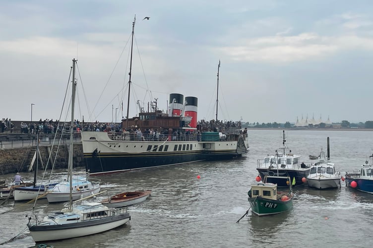 The Waverley paddle steamer became a visitor attraction when it returned to Minehead for the first time in five years.