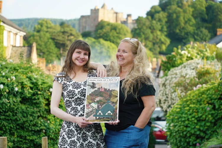 Nina Dodd (right) and Asia Wetherell, who have produced a 'spooky' Dunster travel guide book.
